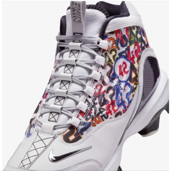 Nike Griffey 2 MCS Jackie Robinson Hi Baseball Cleats Men display picture 1